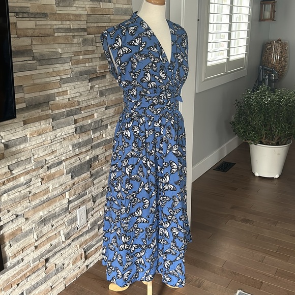 NWT Kate Spade Poplin Bow Butterfly Print Dress size 6 - Picture 8 of 15